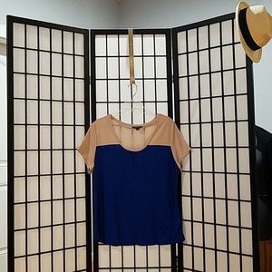 George Blue and Tan Women's Top